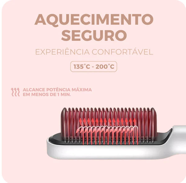 Escova 5 em 1 HairLiss© Tecnologia Iônica [Seca, Hidrata, AntiFrizz,Modela e Alisa]